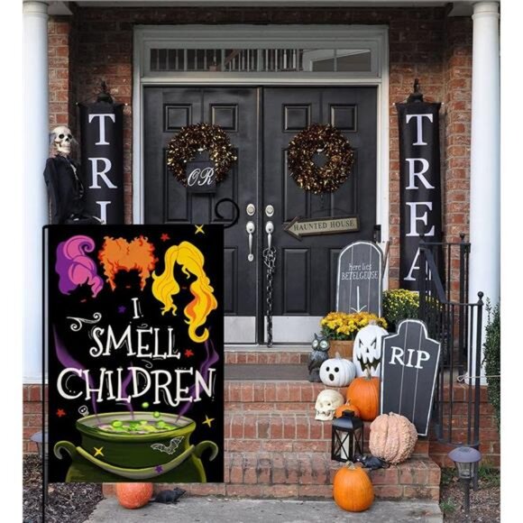 Halloween Decorations Garden Flag 12x18 Vertical‎ Double Sided I Smell Children - Picture 4 of 6